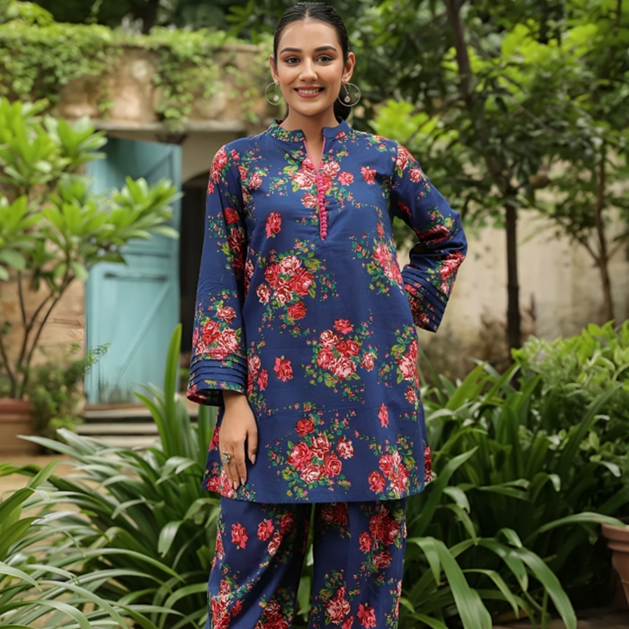 Royal Blue Kurta Pant Set-5