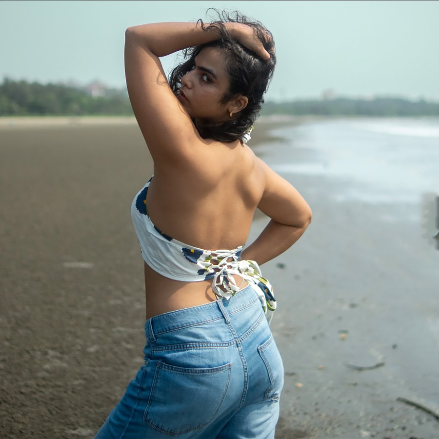 Blue floral Shirt with Blouse-4