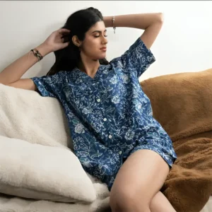 Hand block Shirt short Set