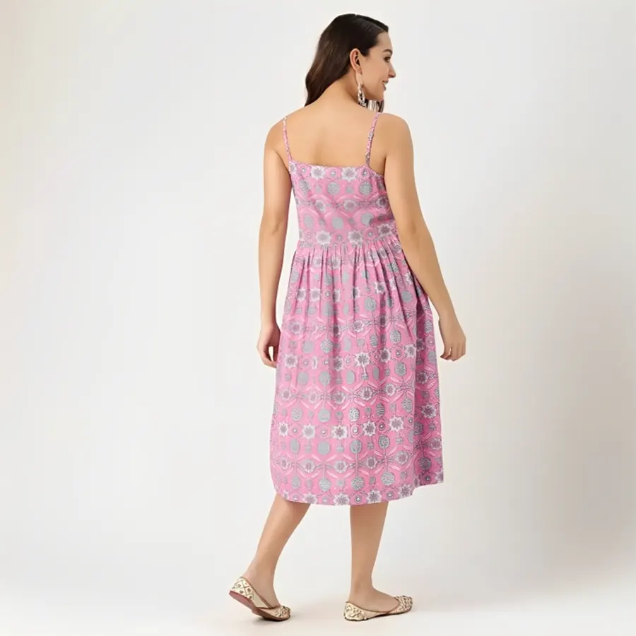 Pink Noodle Strap Dress-1